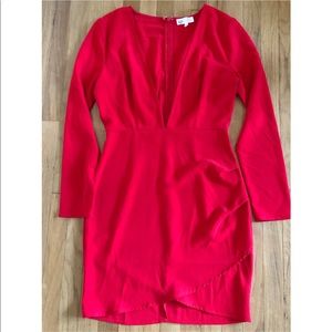 By The Way V wrap Mini dress in red